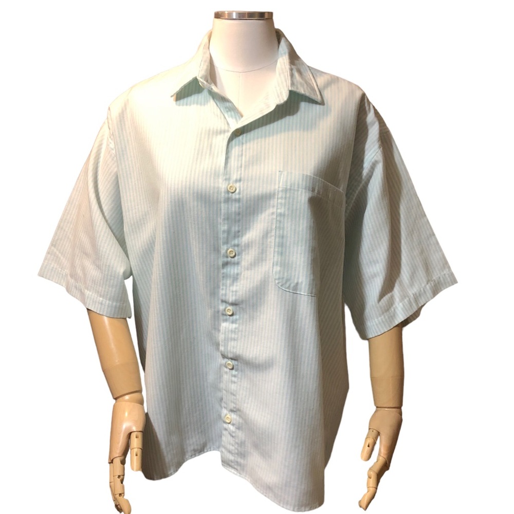 ESPRIT Campus Collection Blue Striped Button Front Shirt VINTAGE